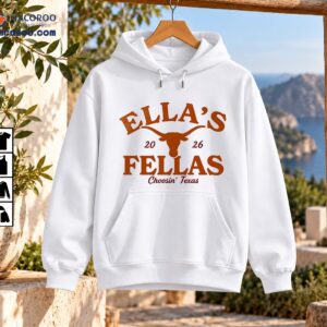 Ella’s Fellas Choosin’ Texas shirt design with a burnt-orange longhorn, vintage lettering, and maroon accents