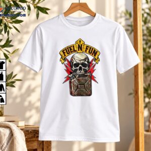 Fuel N Fun Skull Gas Can Lightning Graphic Shirt