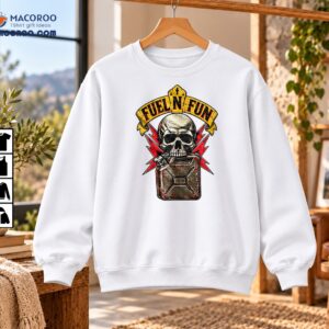 Fuel N Fun Skull Gas Can Lightning Graphic Shirt