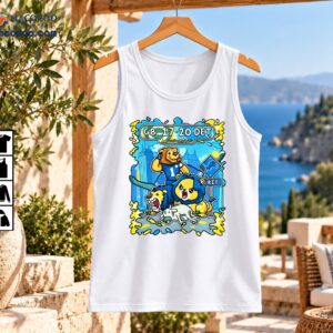 GB 17-20 DET CornDoggy Sports Grit cartoon football design with three blue and yellow lions and Detroit skyline