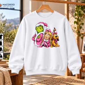 Grinch Cindy Lou Who And Max Pink Christmas Cartoon Shirt
