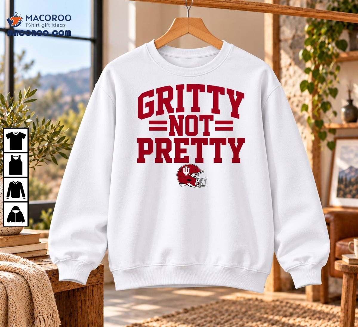 Gritty Not Pretty IU Football Helmet Graphic Shirt Gritty Not Pretty IU Football Helmet Graphic Shirt