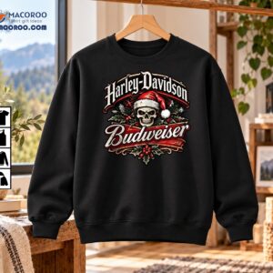 Harley-Davidson Budweiser Christmas Skeleton Graphic Shirt