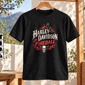 Harley Davidson Fireball Christmas Skeleton Vintage Shirt