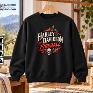 Harley Davidson Fireball Christmas Skeleton Vintage Shirt