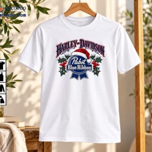 Harley Davidson Pabst Blue Ribbon Christmas Vintage Shirt