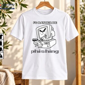 I’d Rather Be Phishing Retro Computer Cartoon Graphic Shirt