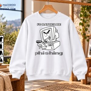 I’d Rather Be Phishing Retro Computer Cartoon Graphic Shirt