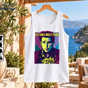 Billy Zane pop art portrait shirt with neon yellow, pink, teal, and purple colors and bold Don’t Hate lettering