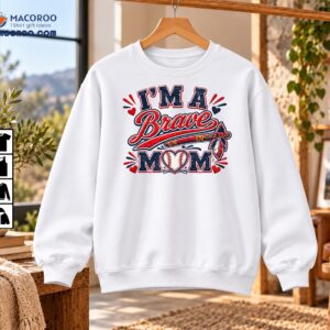 I’m A Brave Mom Vintage Patriotic Baseball Heart Graphic Shirt