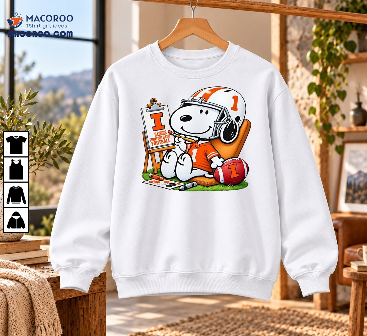 Illinois Fighting Illini Football Snoopy Painting Number 1 Shirt Illinois Fighting Illini Football Snoopy Painting Number 1 Shirt