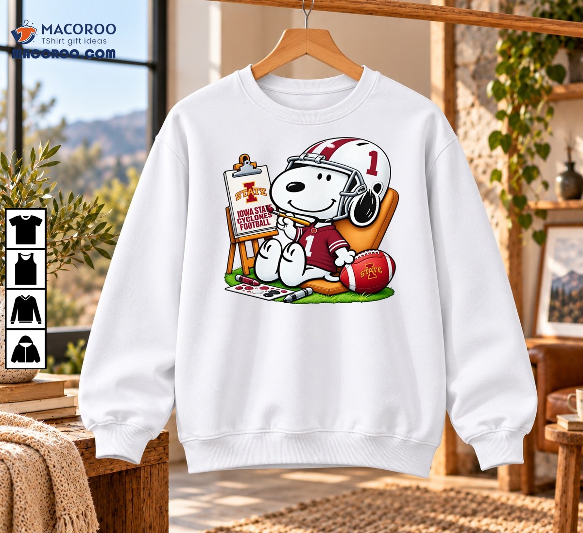 Iowa State Cyclones Snoopy Painting Football Number 1 Shirt Iowa State Cyclones Snoopy Painting Football Number 1 Shirt