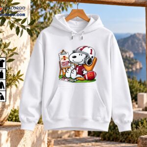 Iowa State Cyclones Snoopy Painting Football Number 1 Shirt 3 Snoopy in a maroon number 1 football jersey and helmet painting Iowa State Cyclones football artwork beside a red ball