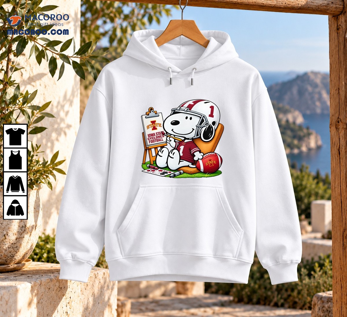 Iowa State Cyclones Snoopy Painting Football Number 1 Shirt Iowa State Cyclones Snoopy Painting Football Number 1 Shirt