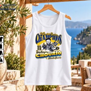 Jackson Chourio 11 Milwaukee Brewers World Series Champions vintage navy gold and blue baseball graphic
