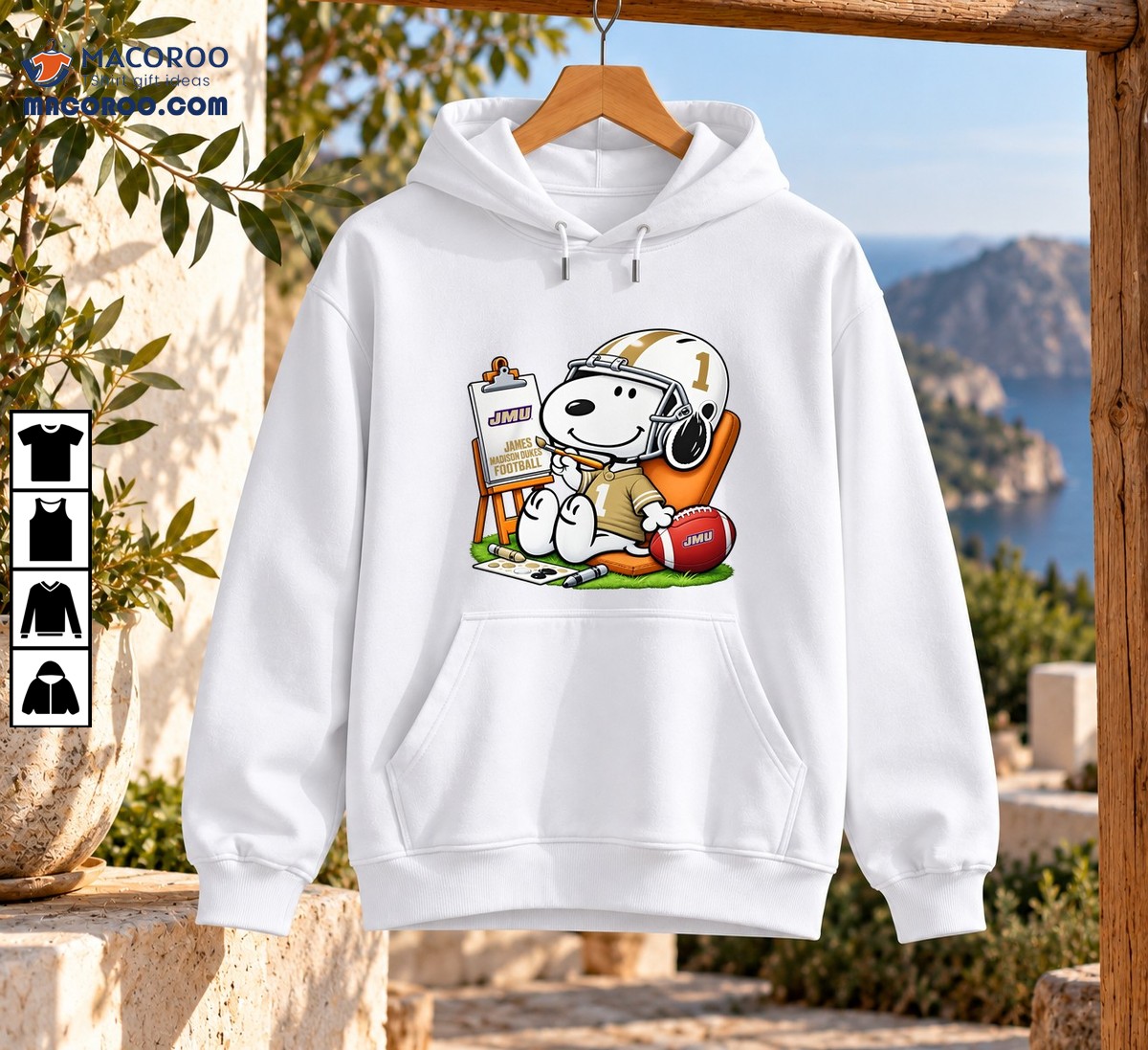 James Madison Dukes Football Number 1 Snoopy Painting Shirt James Madison Dukes Football Number 1 Snoopy Painting Shirt