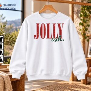 Jolly Ish Christmas Vintage Distressed Typography Shirt