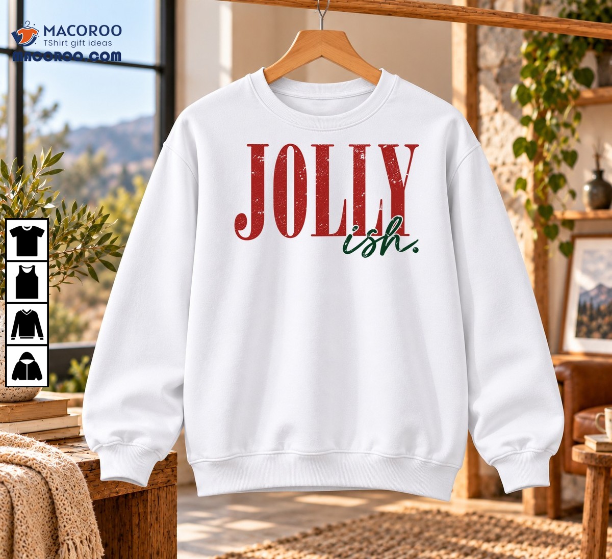 Jolly Ish Christmas Vintage Distressed Typography Shirt Jolly Ish Christmas Vintage Distressed Typography Shirt