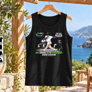 Junior Caminero Tampa Bay Rays 2026 ALCS graphic with batting action, Rays logo, and World Series lettering