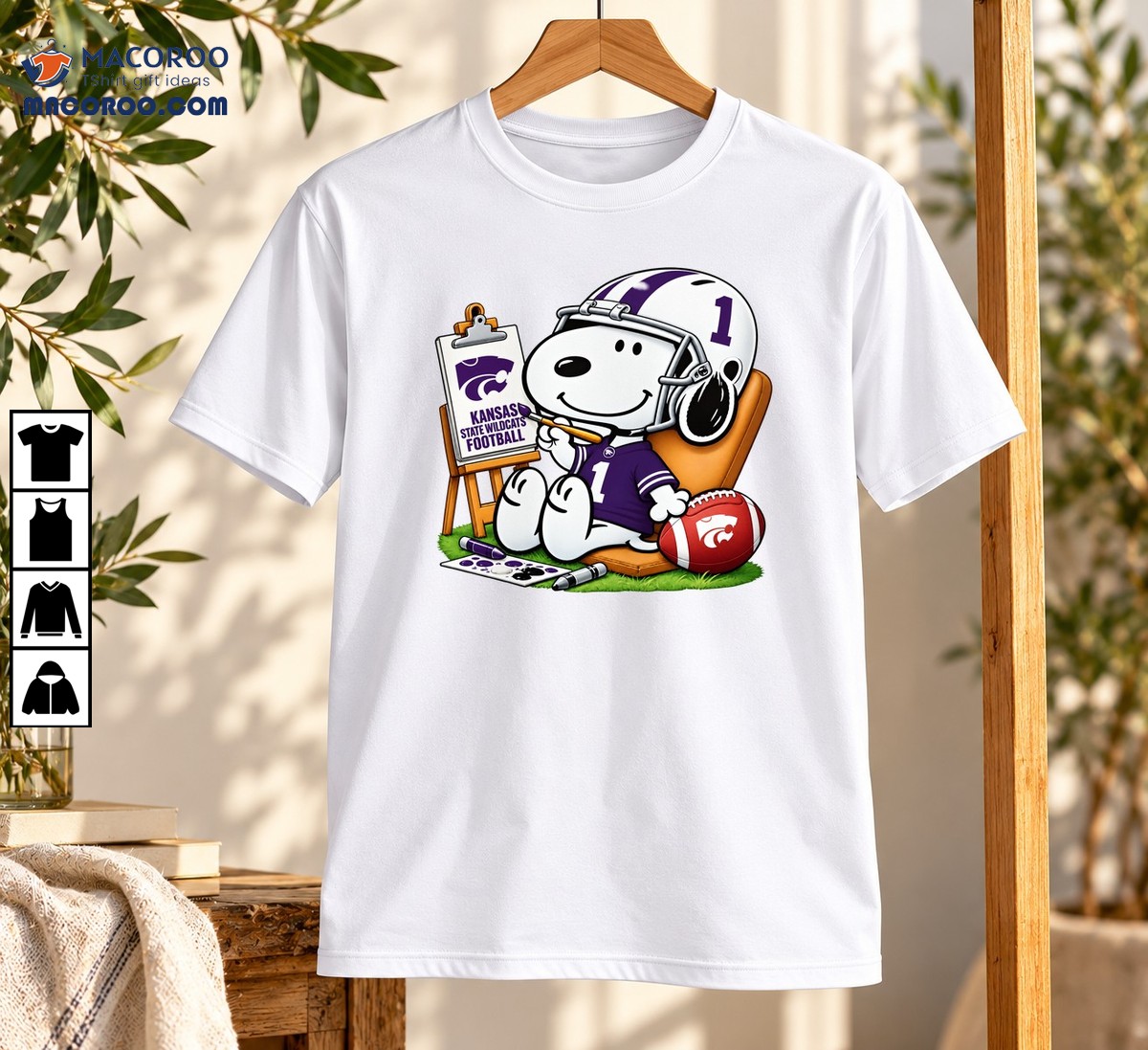 Kansas State Wildcats Football Number 1 Snoopy Painting Shirt Kansas State Wildcats Football Number 1 Snoopy Painting Shirt