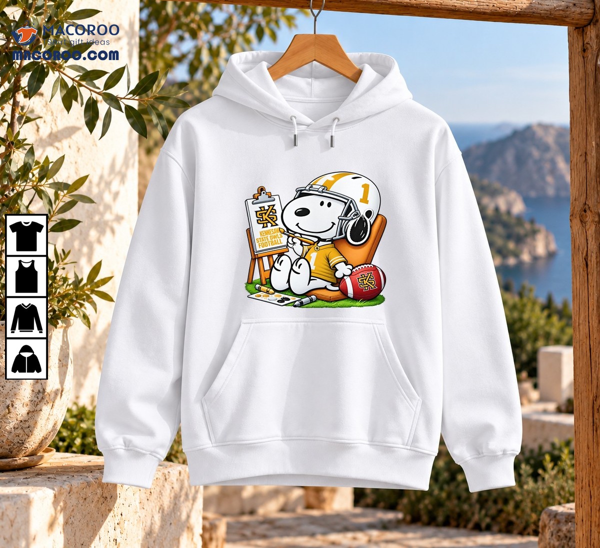 Kennesaw State Owls Football Number 1 Snoopy Painting Shirt Kennesaw State Owls Football Number 1 Snoopy Painting Shirt