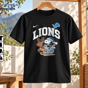Lions Christmas Reindeer Sleigh Cartoon Shirt