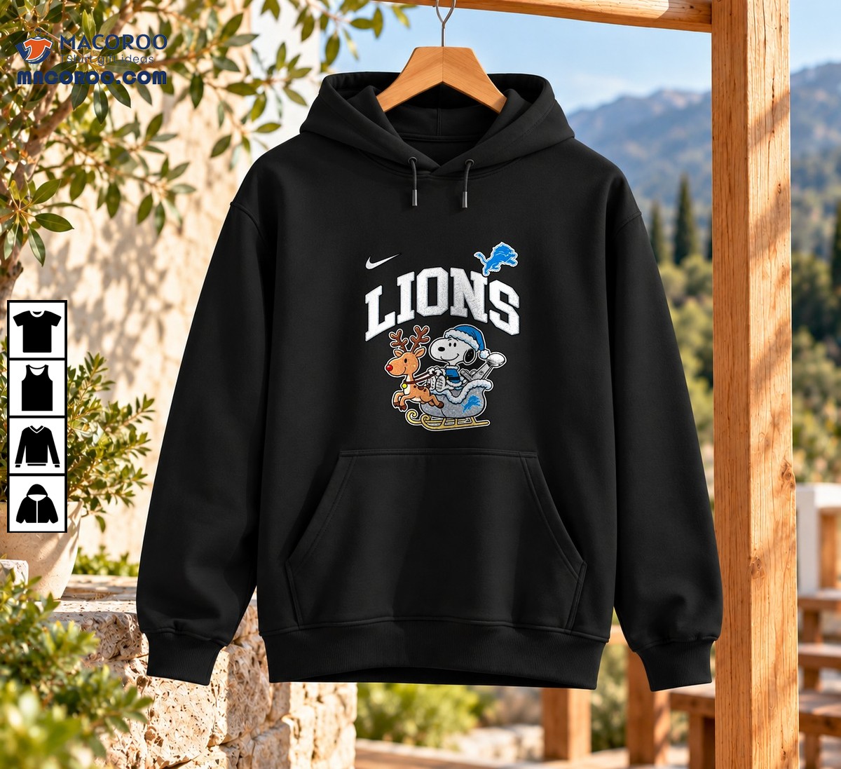 Lions Christmas Reindeer Sleigh Cartoon Shirt Lions Christmas Reindeer Sleigh Cartoon Shirt