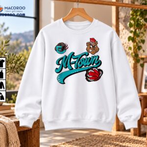 M-Town Teal Script Bear Basketball Graphic Shirt