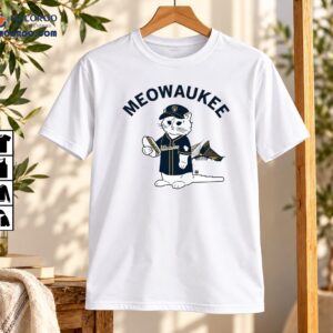 Meowaukee Milwaukee Baseball Cat With Hot Dog Graphic Shirt