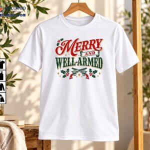 Merry And Well-Armed Christmas Vintage Revolver Shirt