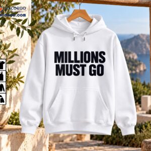 Millions Must Go Shirt design with bold distressed black uppercase lettering arranged in two lines