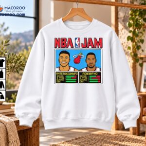 NBA Jam Antetokounmpo And Adebayo Retro Basketball Arcade Shirt