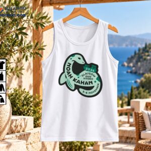 Noah Kahan Glasgow 2026 shirt design with a mint green sea creature, charcoal outline, and November event lettering