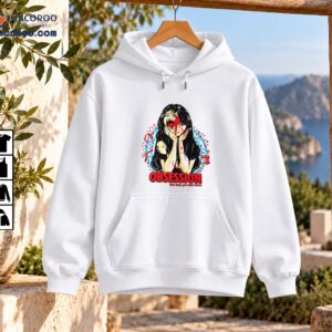 Obsession anime graphic with black-haired horror girl, red splatters, turquoise accents and You only get ONE WISH text
