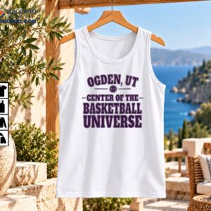 Ogden UT Center of the Basketball Universe purple varsity lettering with basketball graphic