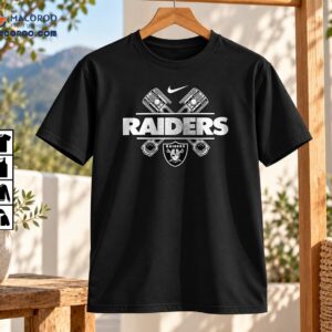Raiders Crossed Pistons Vintage Biker Graphic Shirt