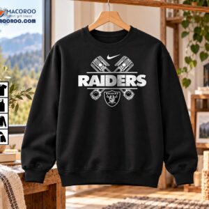 Raiders Crossed Pistons Vintage Biker Graphic Shirt