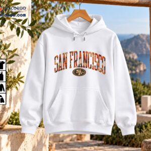 Vintage SAN FRANCISCO wordmark in distressed orange and brown lettering above an oval SF football emblem