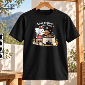 Slow Cooking Rich Flavor Cute Cat Crockpot Kitchen Shirt