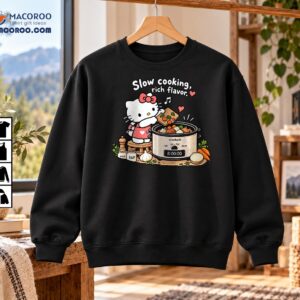Slow Cooking Rich Flavor Cute Cat Crockpot Kitchen Shirt