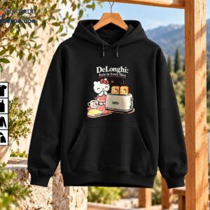 Hello Kitty in a red gingham apron beside a vintage toaster with golden character toast, a matching mug, butter, and the text Style In Every Slice.
