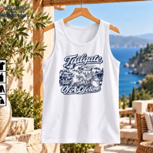 Tailgate Of A Lifetime World Series Champs navy vintage baseball graphic with cheering fan, grill and stadium