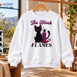 The Black Flames Cat Gothic Candle Vintage Graphic Shirt