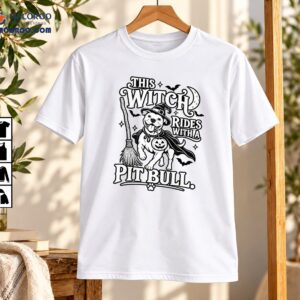This Witch Rides With A Pit Bull Vintage Halloween Shirt