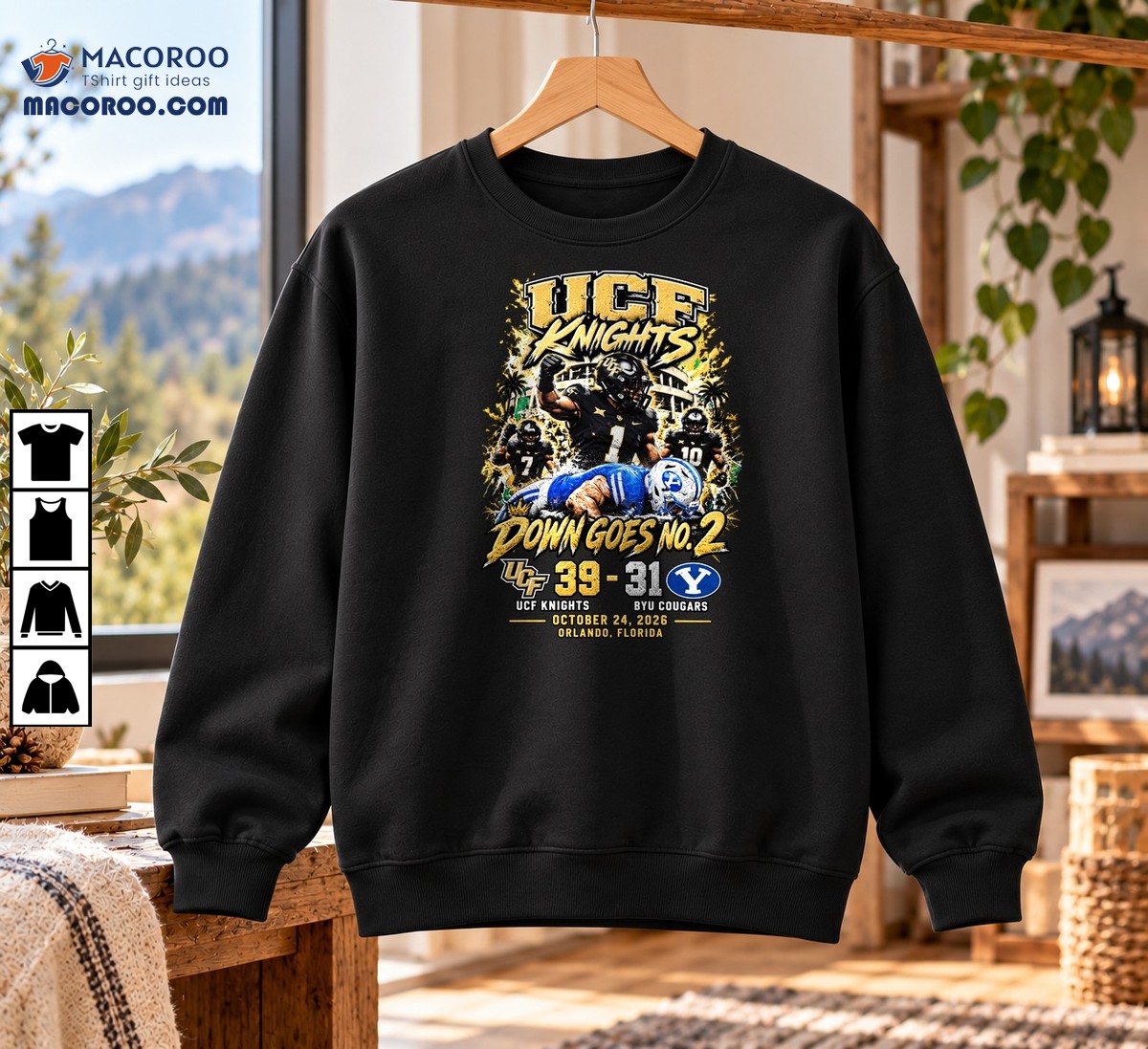 UCF Knights Down Goes No 2 BYU Cougars Football Graphic Shirt UCF Knights Down Goes No 2 BYU Cougars Football Graphic Shirt