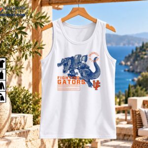 University of Florida Fighting Gators shirt with fierce blue alligator football mascot and orange collegiate lettering
