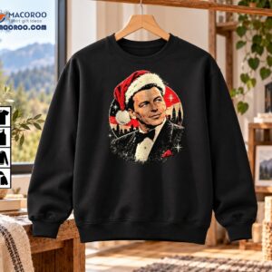 Vintage Christmas Crooner Santa Hat Portrait Shirt
