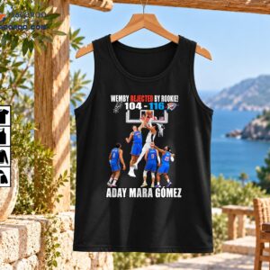 Wemby Rejected By Rookie basketball shirt graphic with Aday Mara Gómez, a 104–116 score, and players battling at the rim