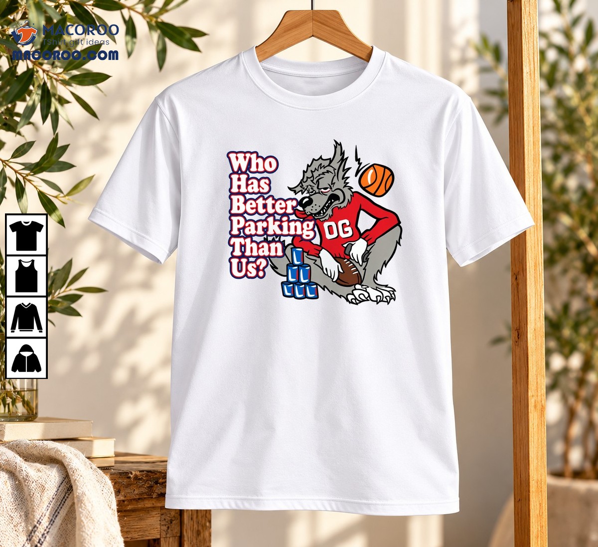 Who Has Better Parking Than Us OG Wolf Mascot Shirt Who Has Better Parking Than Us OG Wolf Mascot Shirt