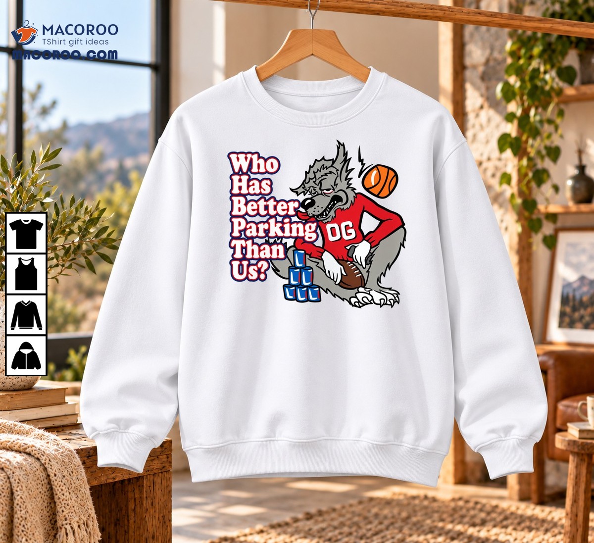Who Has Better Parking Than Us OG Wolf Mascot Shirt Who Has Better Parking Than Us OG Wolf Mascot Shirt